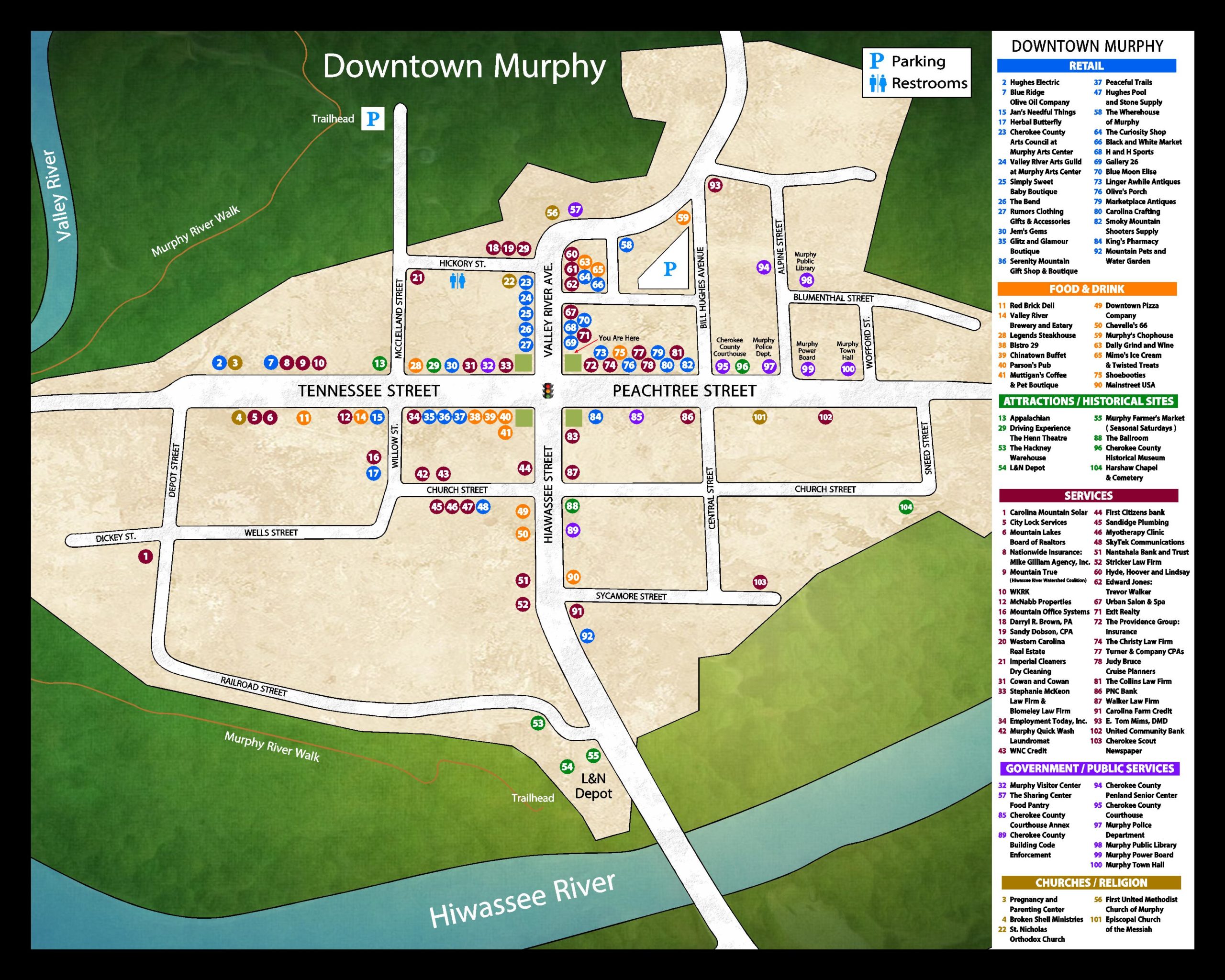 Map of Downtown Murphy